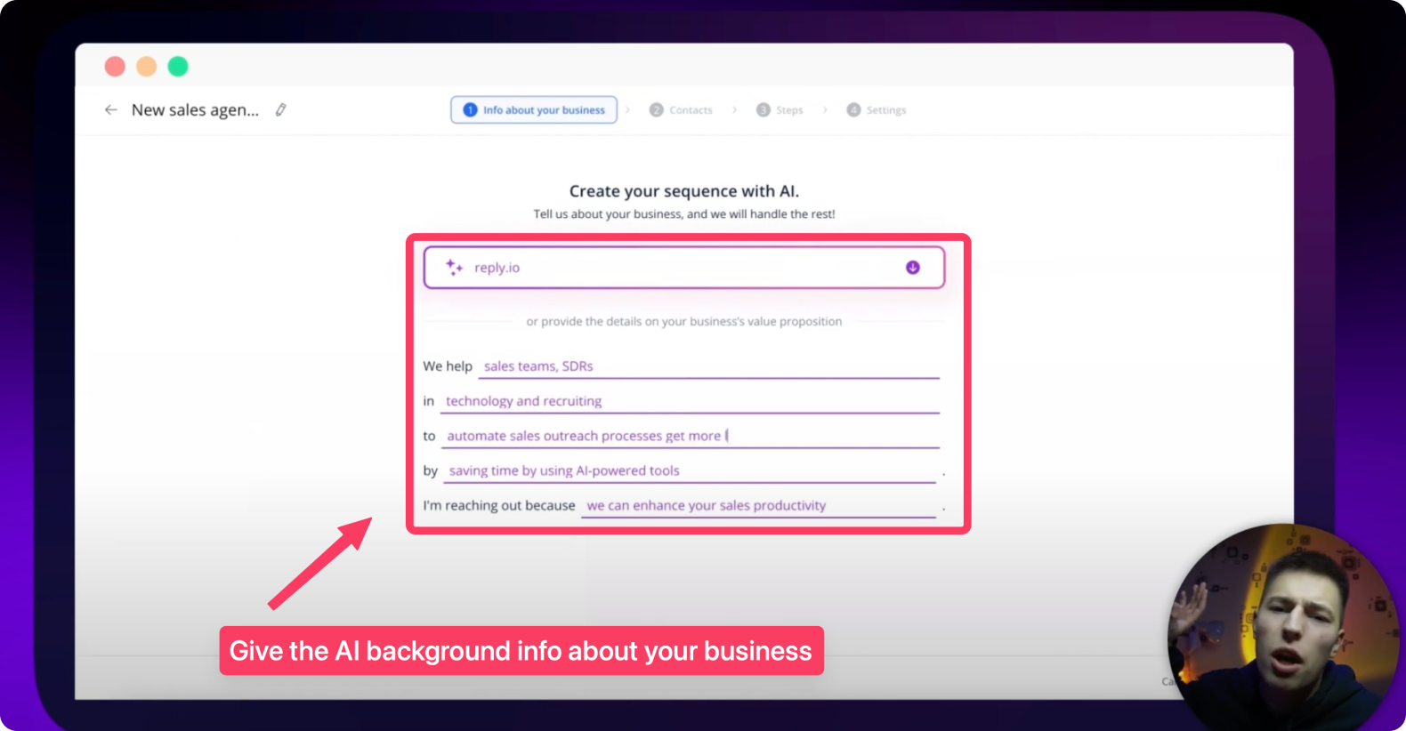 6755d8a1a87b494f2b81749e_6755b4f15617eeb6f323507f_ai-sales-sequence-business-setup.png