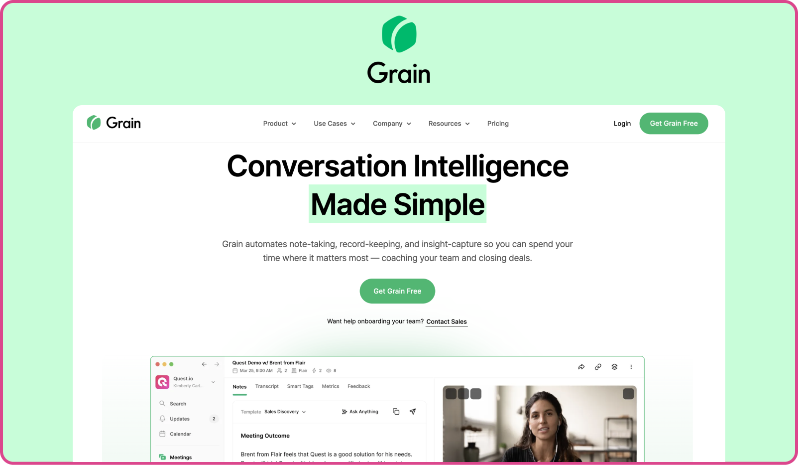 675edc4d321ce7c467a75bee_675ec740e54de359f984e5a6_grain-conversation-intelligence-automation-platform.png
