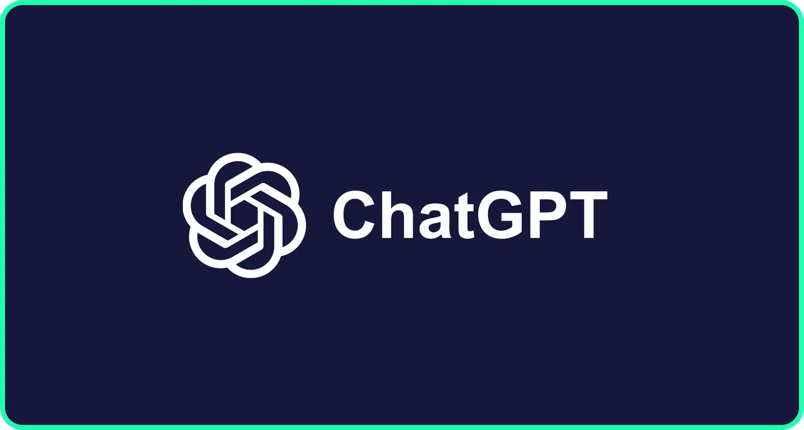 ChatGPT logo in white on a dark navy background